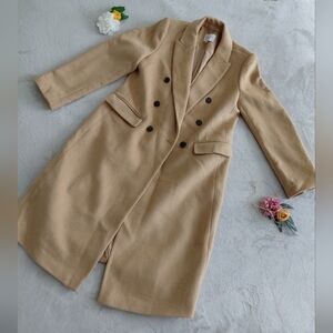 Loft Double-Breasted Tan Coat